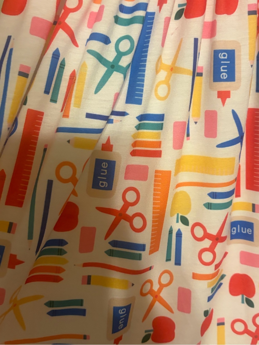 Old Navy Navy Top with Multicolor School Supplies Skirt Dress - Picture 5 of 5